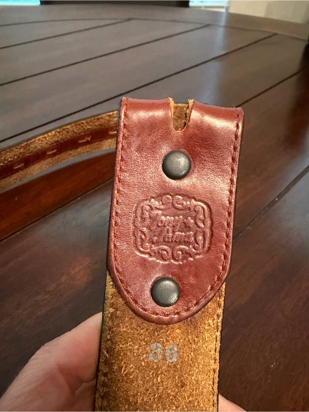 Tony Lama Men’s Western Brown Leather Belt with Silver Conchos Size 36 - Picture 7 of 7